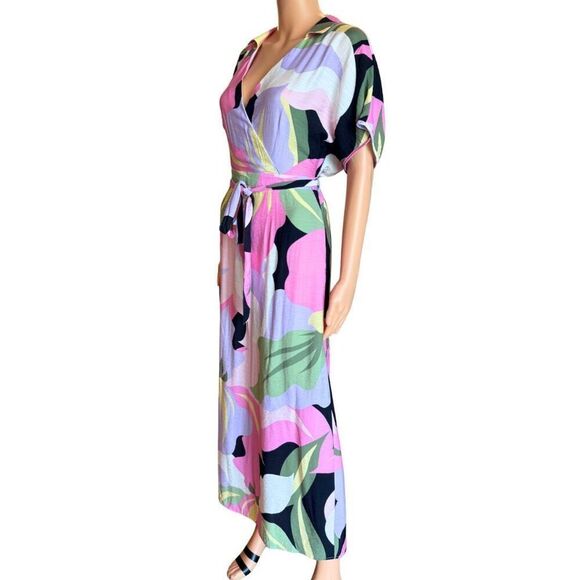 Vero Moda Floral Maxi Dress Medium Colorful Pink Purple Abstract Boho Party - Picture 5 of 6